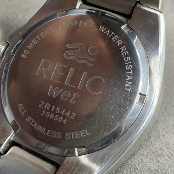 Vintage Relic Wet Multi Function Watch ZR15442 Tachometer 42 mm Case New Battery - Picture 5 of 11